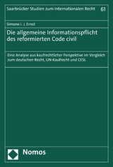 Die allgemeine Informationspflicht des reformierten Code civil - Simone I. J. Ernst