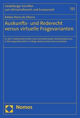 Auskunfts- und Rederecht versus virtuelle Fragevarianten -  Rafaela Rocha de Oliveira