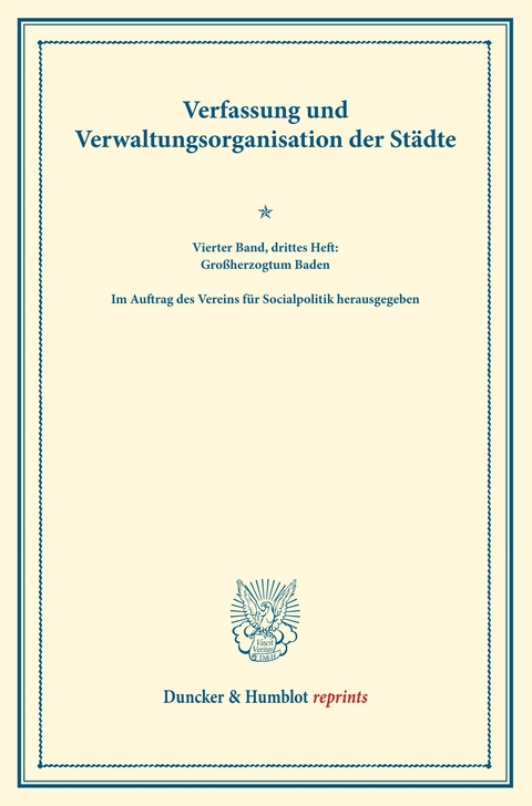 Verfassung und Verwaltungsorganisation der Städte. - 