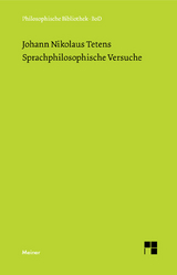 Sprachphilosophische Versuche - Johann Nikolaus Tetens