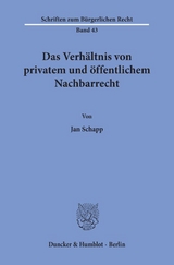 Das Verhältnis von privatem und öffentlichem Nachbarrecht. - Jan Schapp