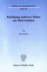 Beteiligung mehrerer Mieter am Mietverhältnis. - Peter Behrens