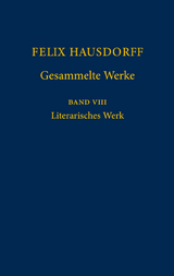 Felix Hausdorff - Gesammelte Werke Band 8 - 