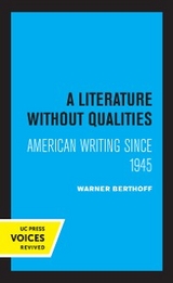 A Literature Without Qualities - Warner B. Berthoff