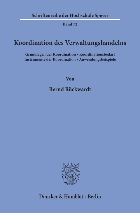 Koordination des Verwaltungshandelns. -  Bernd Rückwardt