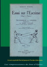 Essai sur l'Escrime (Dague et Rapière) - Dubois Georges