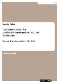 Lenkungsnormen im Einkommensteuerrecht und ihre Reichweite -  Svenja Eckert