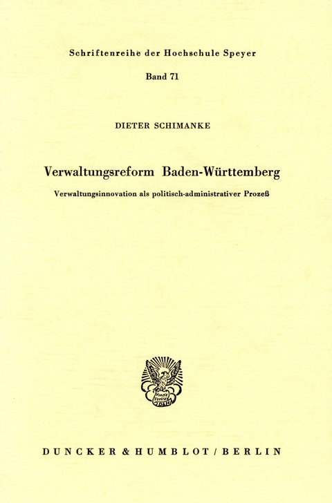 Verwaltungsreform Baden-Württemberg. -  Dieter Schimanke