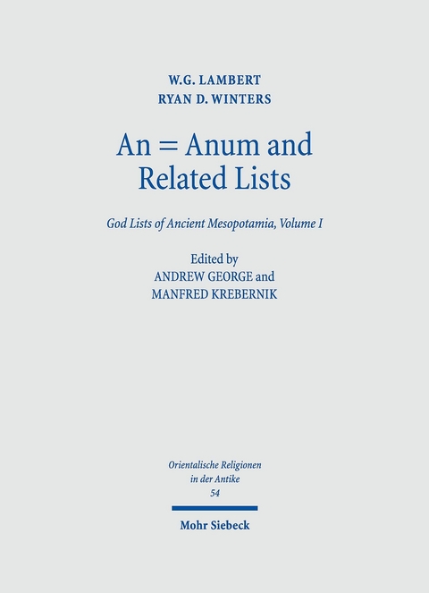 An = Anum and Related Lists -  W.G. Lambert,  Ryan D. Winters