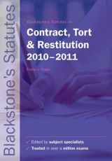 Blackstone's Statutes on Contract, Tort and Restitution - Rose, Francis