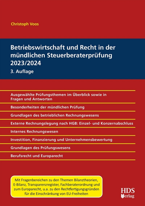 Betriebswirtschaft und Recht in der mündlichen Steuerberaterprüfung 2023/2024 -  Christoph Voos