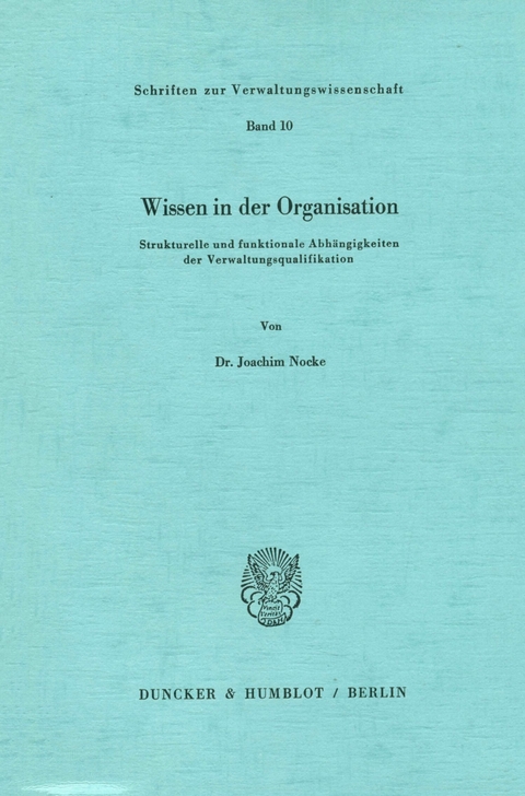 Wissen in der Organisation. -  Joachim Nocke