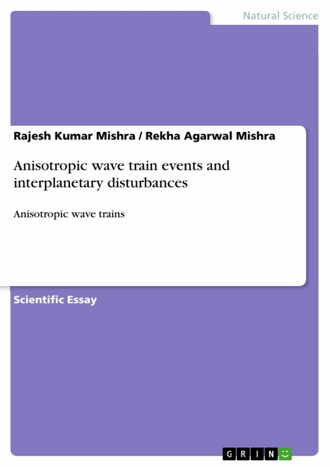 Anisotropic wave train events and interplanetary disturbances -  Rajesh Kumar Mishra,  Rekha Agarwal Mishra