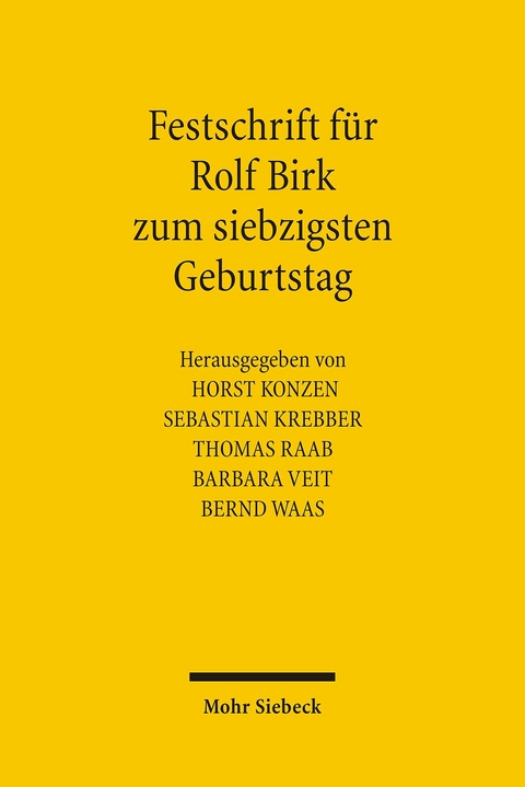 Festschrift für Rolf Birk zum siebzigsten Geburtstag - 
