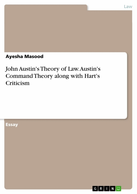John Austin's Theory of Law. Austin's Command Theory along with Hart's Criticism - Ayesha Masood
