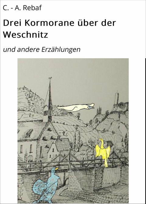 Drei Kormorane über der Weschnitz - C. - A. Rebaf