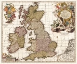 Historische Karte: Großbritannien, Irland, Schottland 1717 (gerollt) - Nicolas Visscher