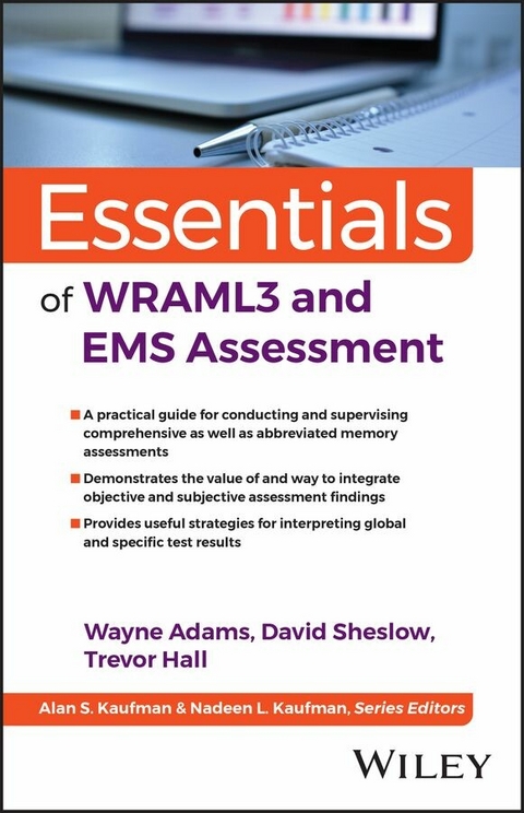 Essentials of WRAML3 and EMS Assessment -  Wayne Adams,  Trevor A. Hall,  David Sheslow