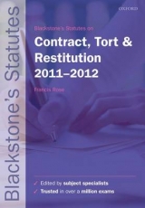 Blackstone's Statutes on Contract, Tort and Restitution - Rose, Francis