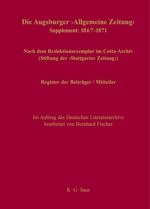 Register der Beiträger / Mitteiler - 