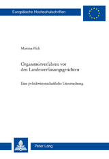 Organstreitverfahren vor den Landesverfassungsgerichten - Martina Flick Witzig