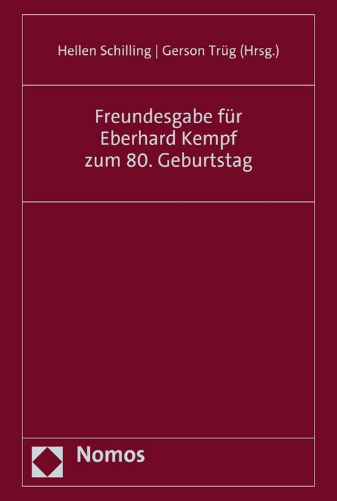 Freundesgabe für Eberhard Kempf zum 80. Geburtstag - 