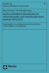 Sachunmittelbare Demokratie im internationalen und interdisziplinären Kontext 2012/2013 - 