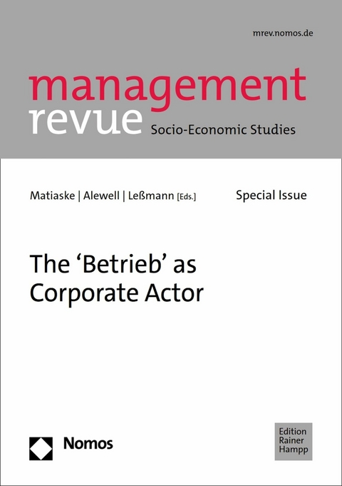 The 'Betrieb' as Corporate Actor - 