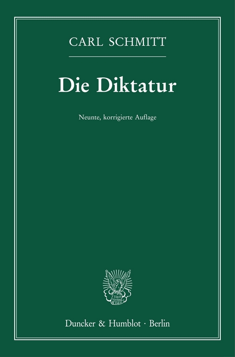 Die Diktatur. -  Carl Schmitt