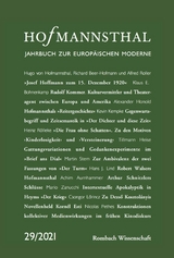 Hofmannsthal – Jahrbuch zur europäischen Moderne - 