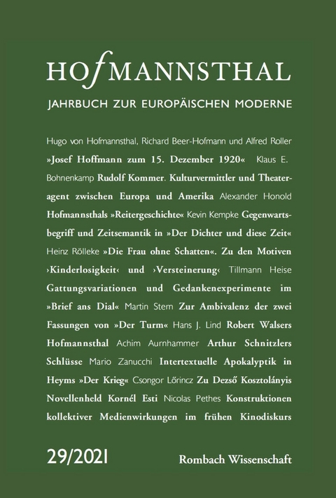 Hofmannsthal - Jahrbuch zur europäischen Moderne - 