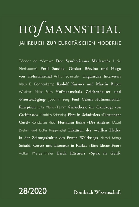 Hofmannsthal - Jahrbuch zur Europäischen Moderne - 
