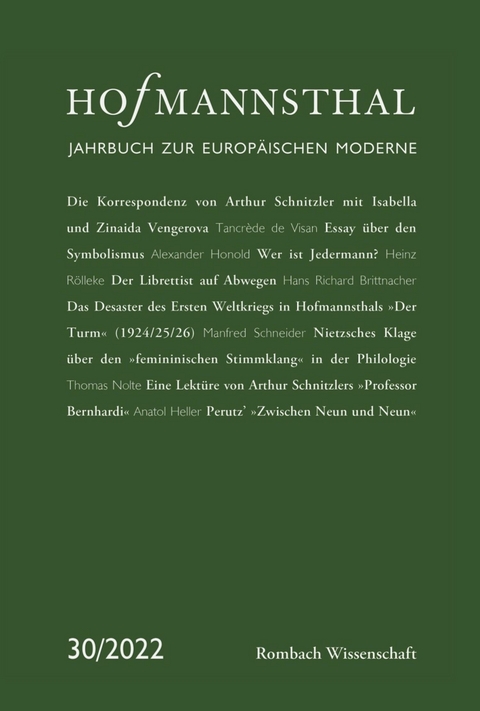 Hofmannsthal - Jahrbuch zur europäischen Moderne - 