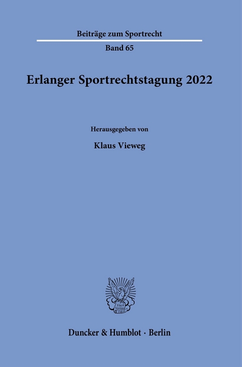 Erlanger Sportrechtstagung 2022. - 