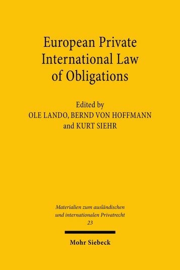 European Private International Law of Obligations - 