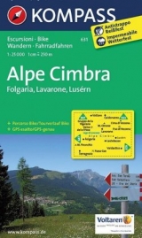 KOMPASS Wanderkarte Alpe Cimbra, Folgaria, Lavarone, Lusérn - 