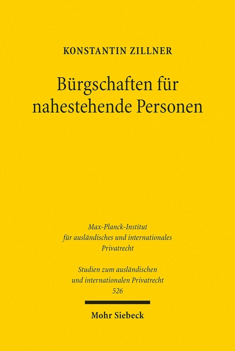 Bürgschaften für nahestehende Personen -  Konstantin Zillner