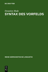 Syntax des Vorfelds - Donatien Mode