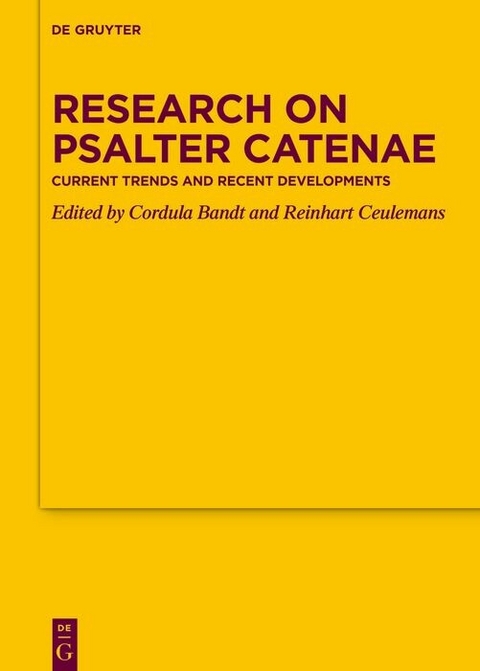Research on Psalter Catenae - 