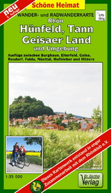 Wander- und Radwanderkarte Rhön, Hühnfeld, Tann, Geisaer Land und Umgebung