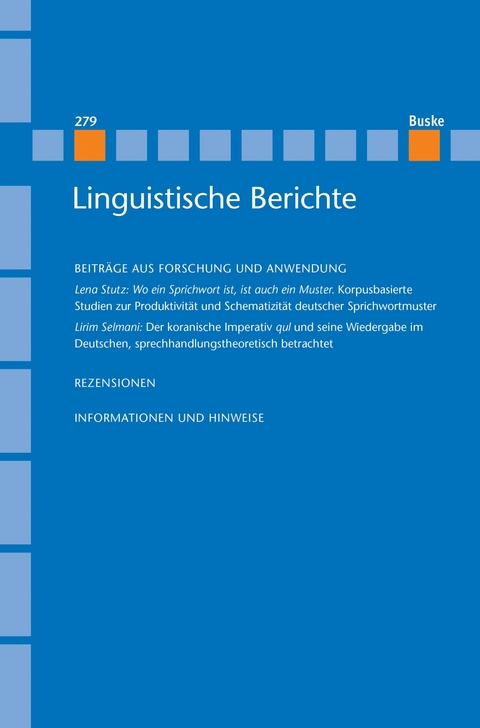 Linguistische Berichte Heft 279 - 