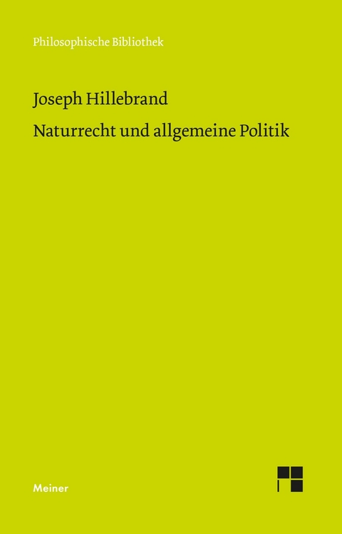 Naturrecht und allgemeine Politik -  Joseph Hillebrand