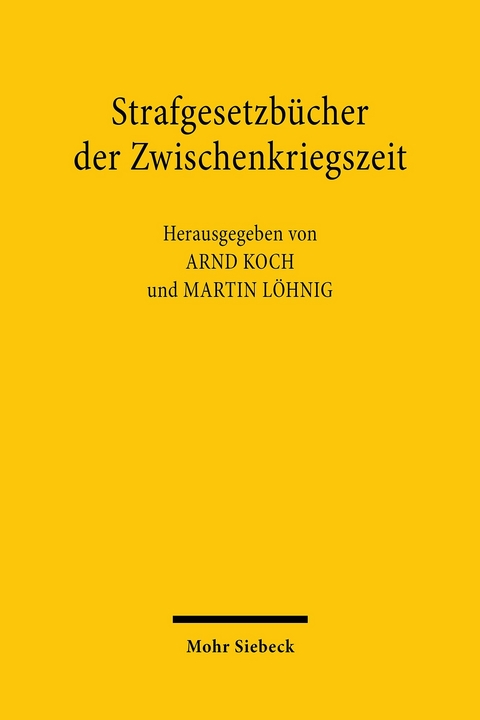 Strafgesetzbücher der Zwischenkriegszeit - 