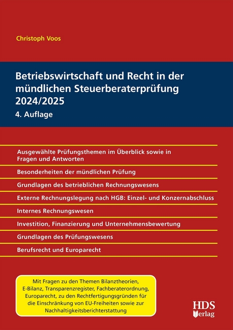 Betriebswirtschaft und Recht in der mündlichen Steuerberaterprüfung 2024/2025 -  Christoph Voos