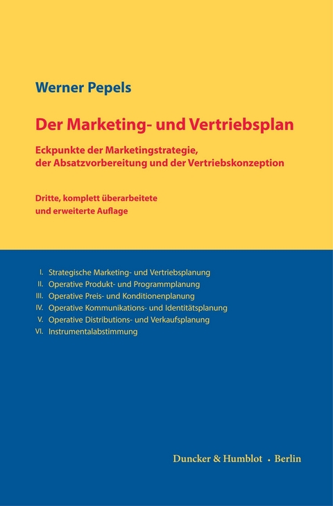 Der Marketing- und Vertriebsplan. -  Werner Pepels