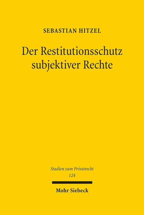 Der Restitutionsschutz subjektiver Rechte -  Sebastian Hitzel