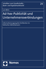 Ad-hoc-Publizität und Unternehmensverbindungen - Lars Behn