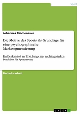 Die Motive des Sports als Grundlage für eine psychographische Marktsegmentierung - Johannes Reichenauer