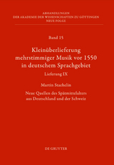 Kleinüberlieferung mehrstimmiger Musik vor 1550 in deutschem Sprachgebiet, Lieferung IX - Martin Staehelin