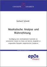 Musikalische Analyse und Wahrnehmung - Gerhard Schmitt